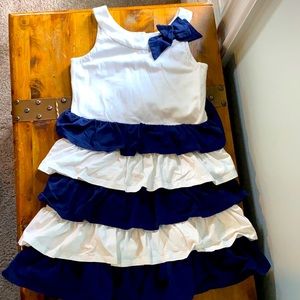 Navy and white dress